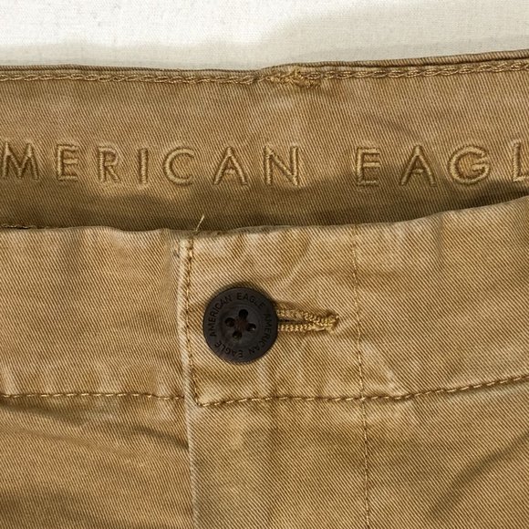 American Eagle Mens Size 40x36 Tan Khakis Cotton Original Straight Flex Jeans - Picture 2 of 7